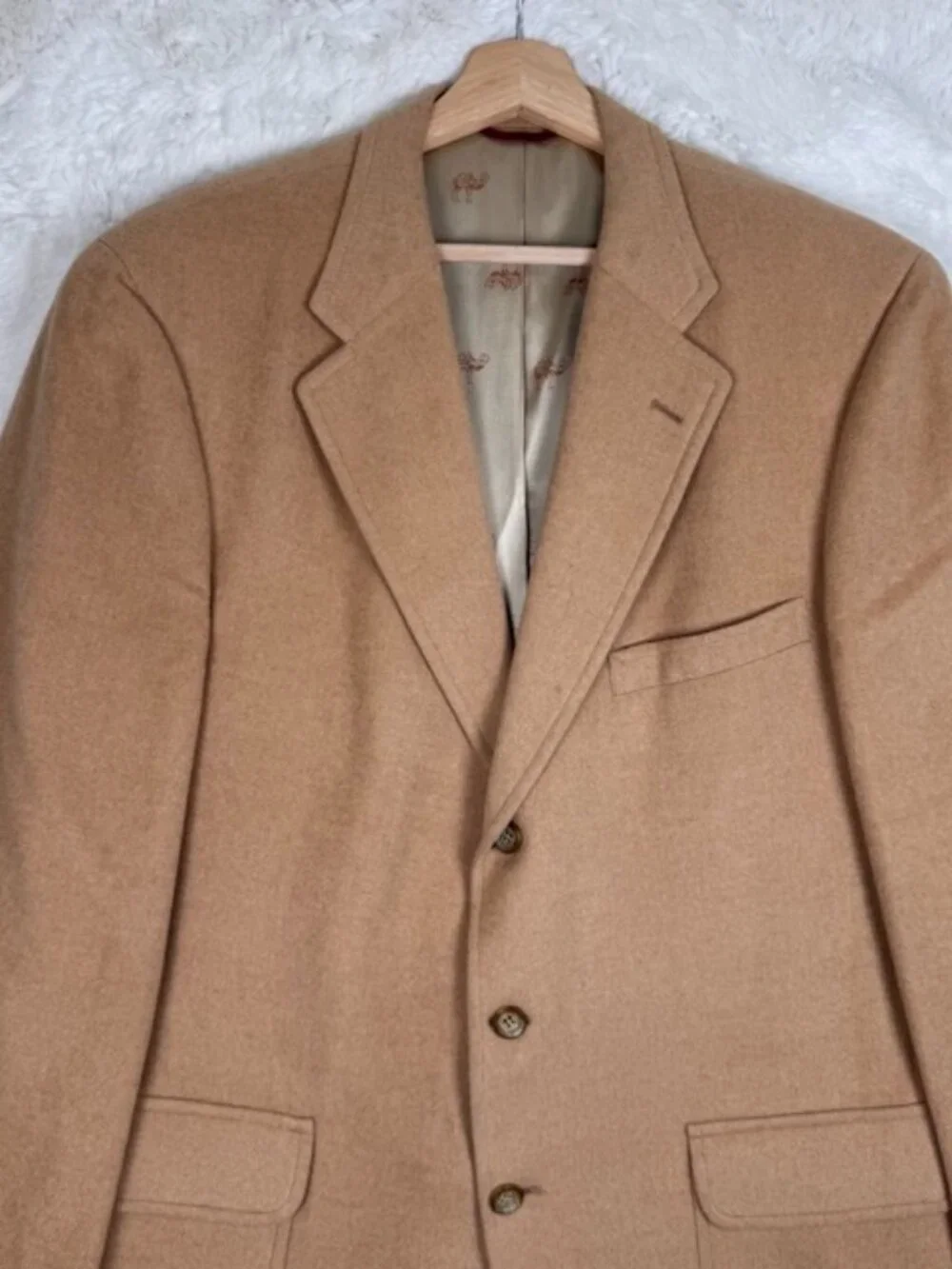 Jos. A. Bank Tan 3 Button Sport Coat 100% Camel Hair Mens 42R Blazer Premier